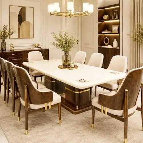 8 Seater Dining Table Manufacturer Indore — Mehidpurwala