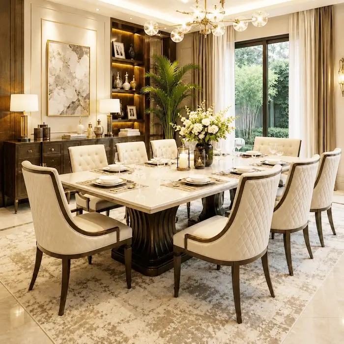 8 seater dining showroom Indore.
