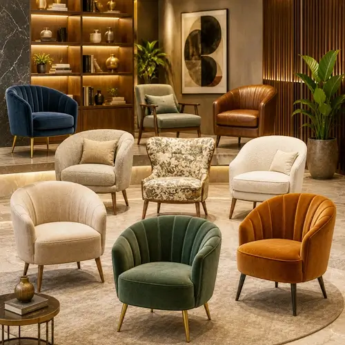Stylish accent chairs at Mehidpurwala Bhopal store