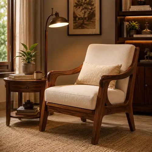 Elegant wooden armchairs available at Bhopal store