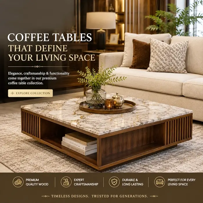 Coffee table showroom in Indore.