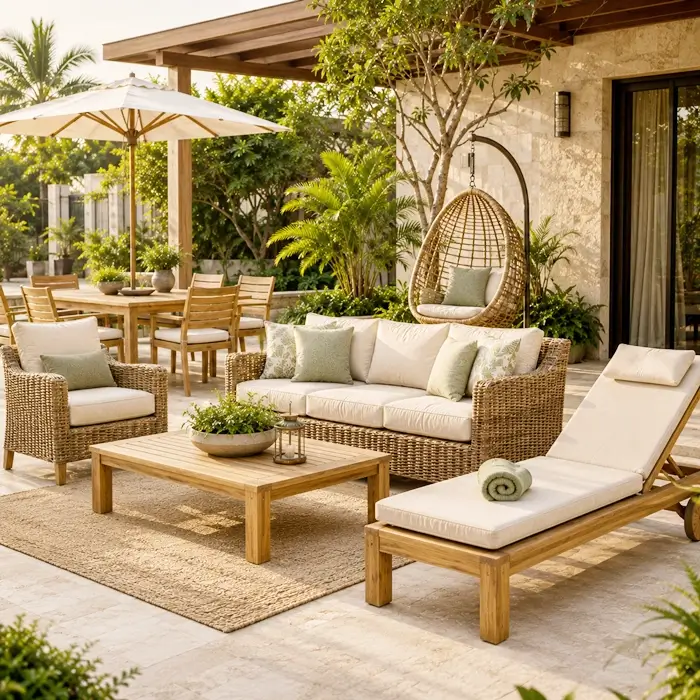 Outdoor furniture showroom in Indore.