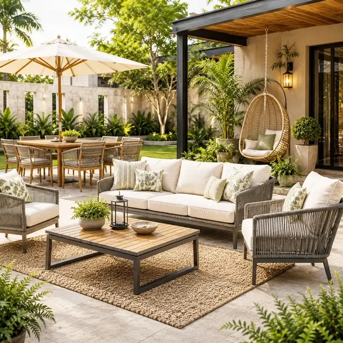 Outdoor furniture showroom in Raipur.