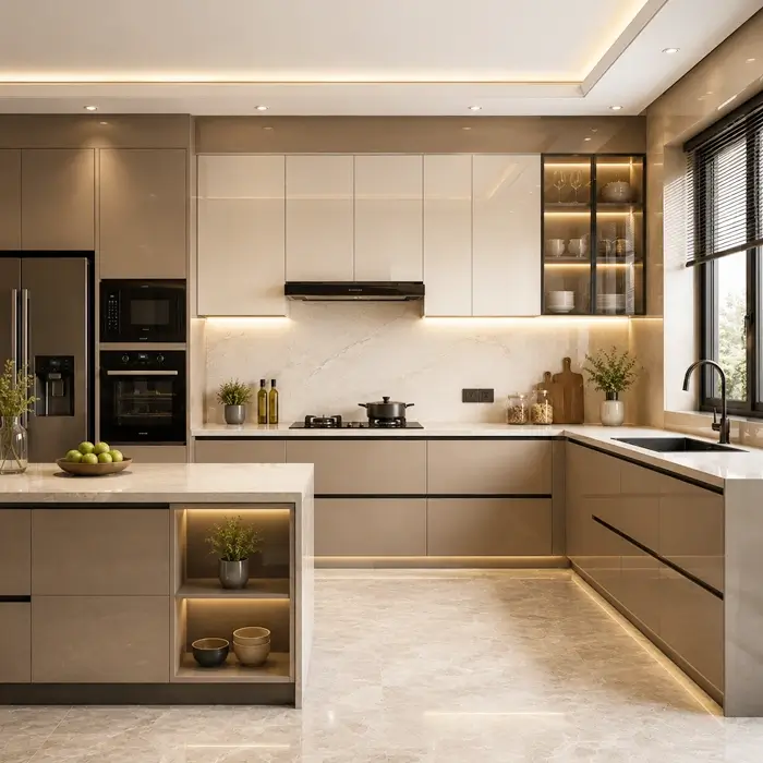 Storage cabinet display at Mehidpurwala Indore showroom