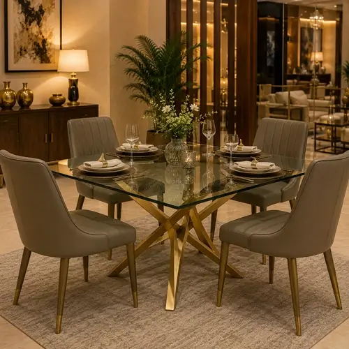 Space saving compact glass dining set in Raipur