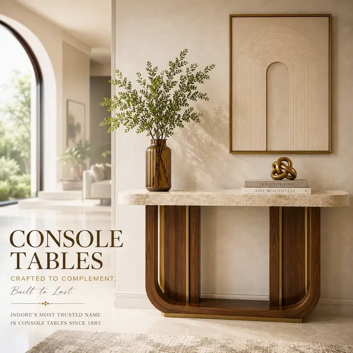 Console table manufacturers showroom Raipur.