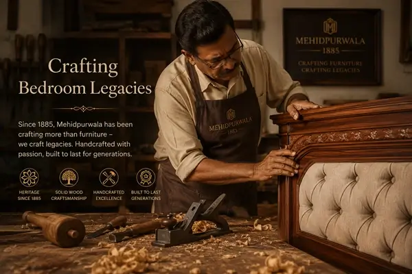 Traditional Indian wooden craftsmanship showcasing durable master bedroom furniture