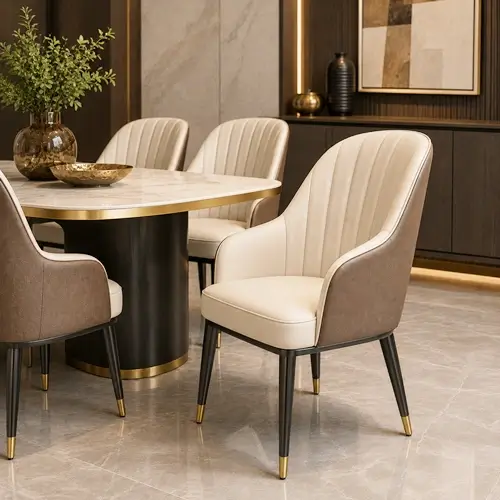 Elegant wooden dining chairs designed by Indore manufacturers