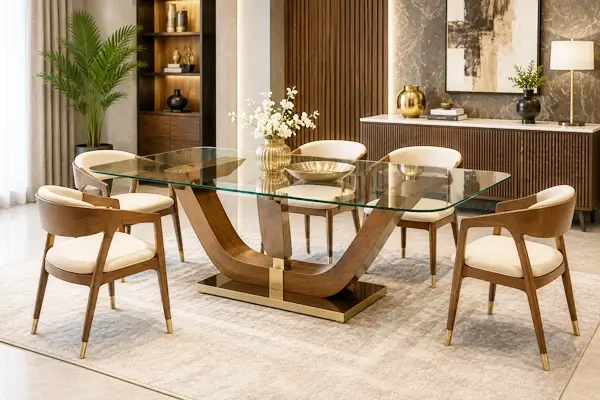 Legacy of premium glass dining sets at Mehidpurwala Indore studio