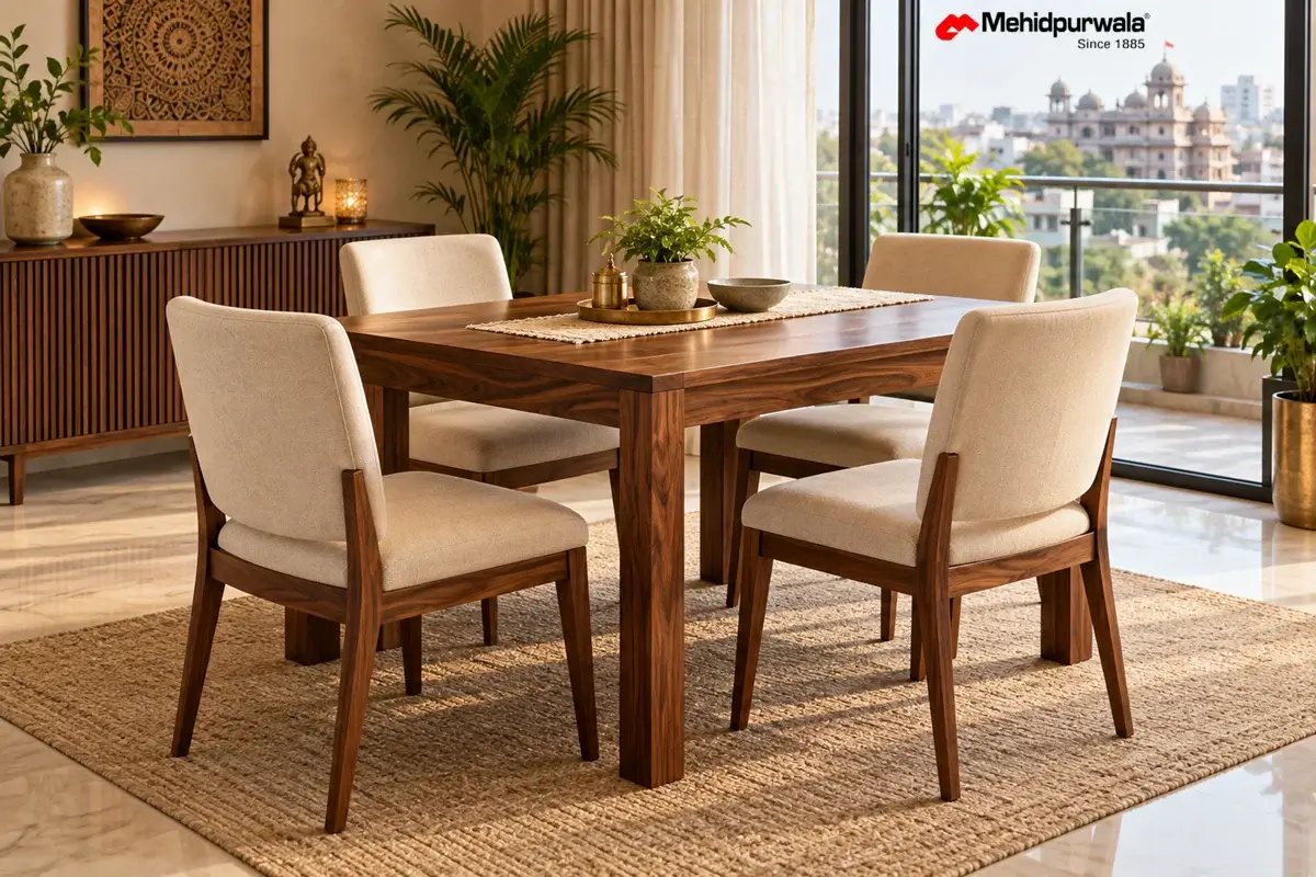 How to choose a 4 seater dining table in Indore - Mehidpurwala Furniture