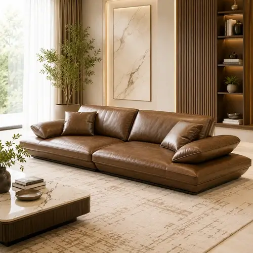 Italian finish luxury leather sofa in Raipur studio