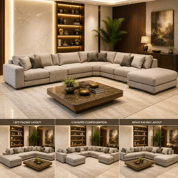 Designer L shape sofa display at Mehidpurwala Raipur