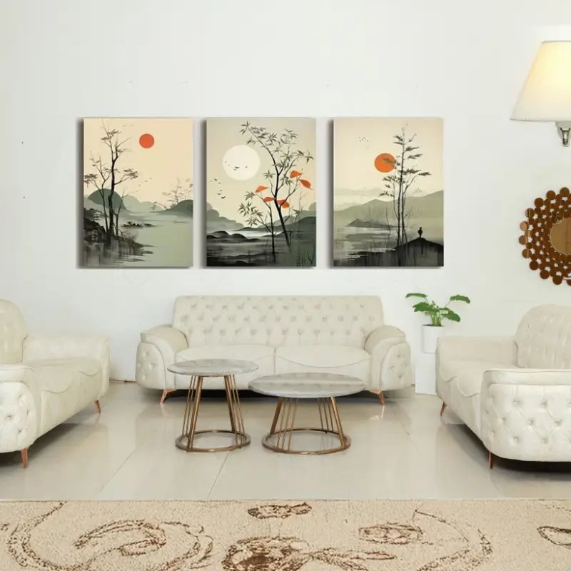 L-shaped sectional sofa with cushions and coffee table