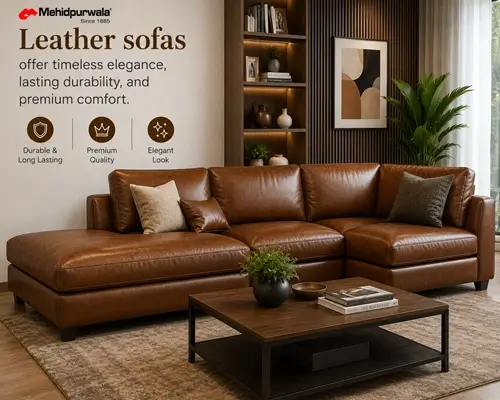 Leather corner sofa for home
