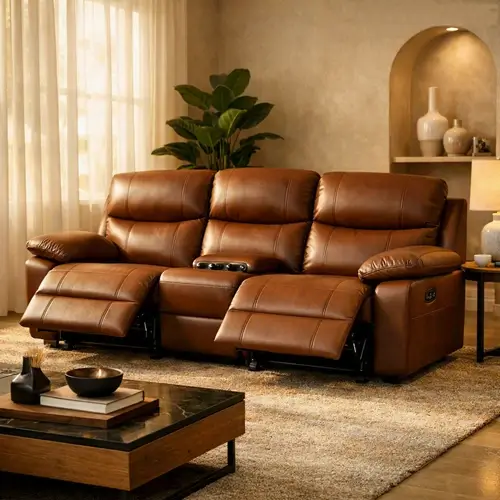 Durable premium leather recliner in Raipur store