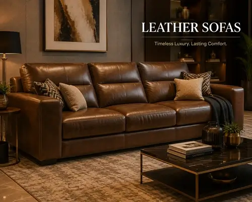 Luxury leather sofa for modern home living room