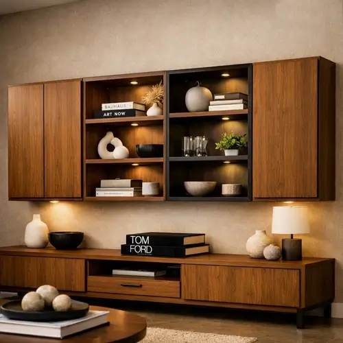 Stylish living room wall cabinets in Bhopal studio