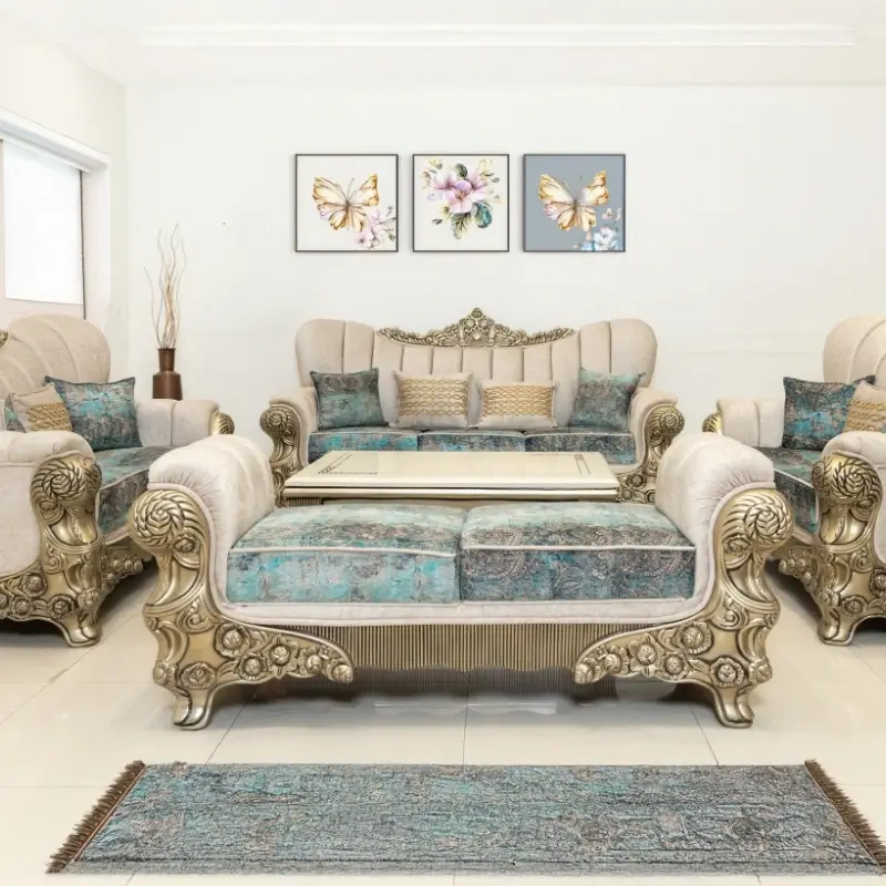Luxury 3 seater sofa set with premium fabric