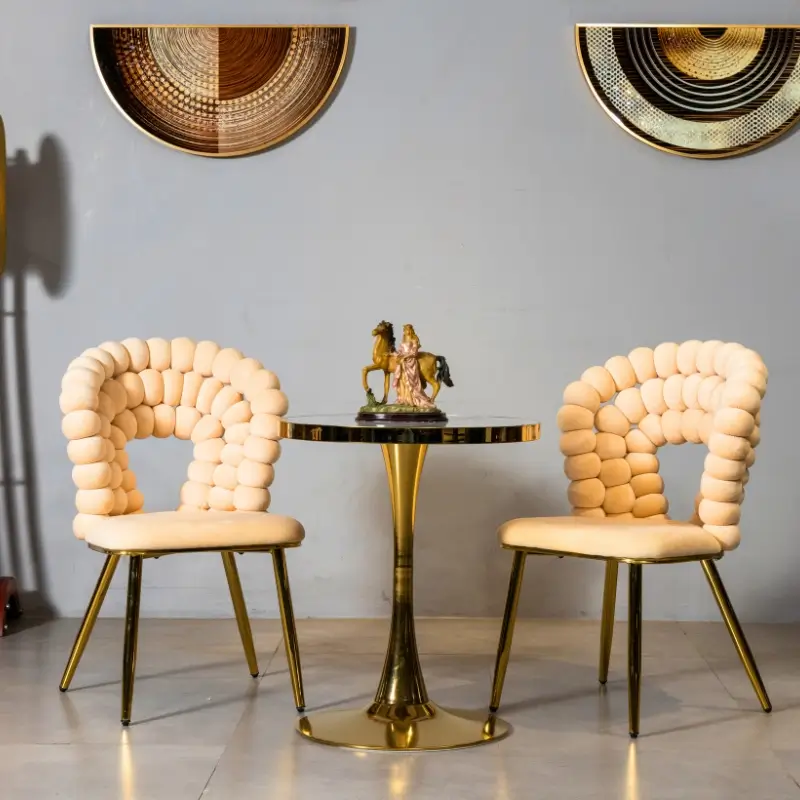 Luxury arm chair with velvet fabric and wooden legs