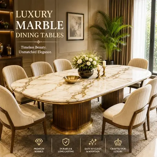 Marble top dining tables in Raipur.