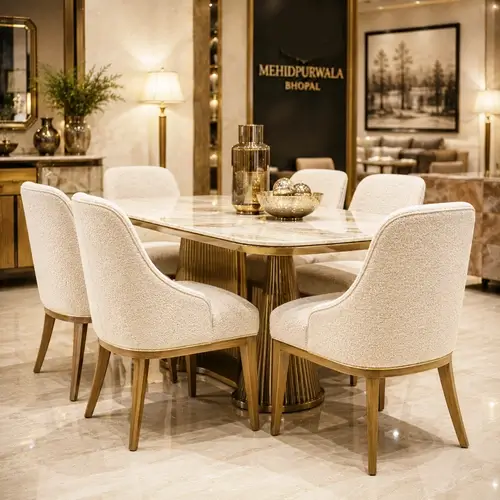 Luxury marble top 6 seater dining set in Raipur