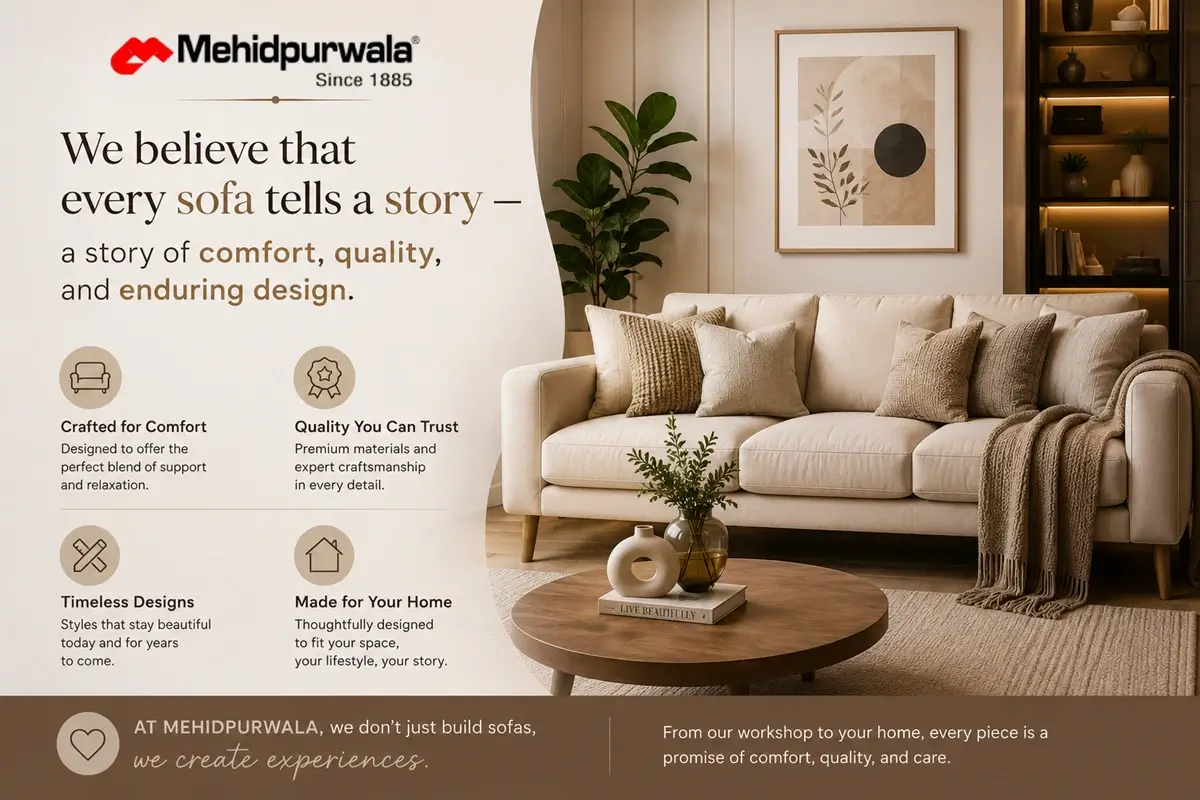 Premium quality living room sofa set representing comfort, durability, and timeless design craft.