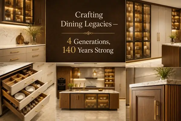 Legacy of handcrafted wooden cabinets in Indore studio