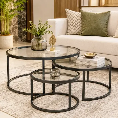 Nested glass coffee tables Bhopal.