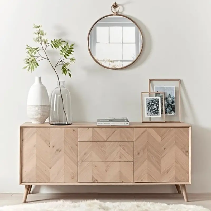 Modern TV console unit with storage drawers
