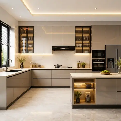 Modular kitchen storage cabinets available at Mehidpurwala Indore