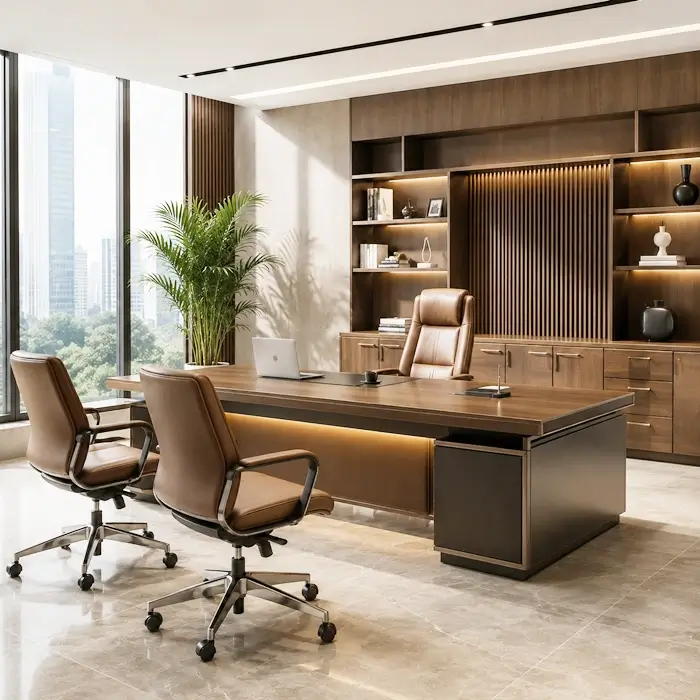 Modern office furniture display at Mehidpurwala Indore