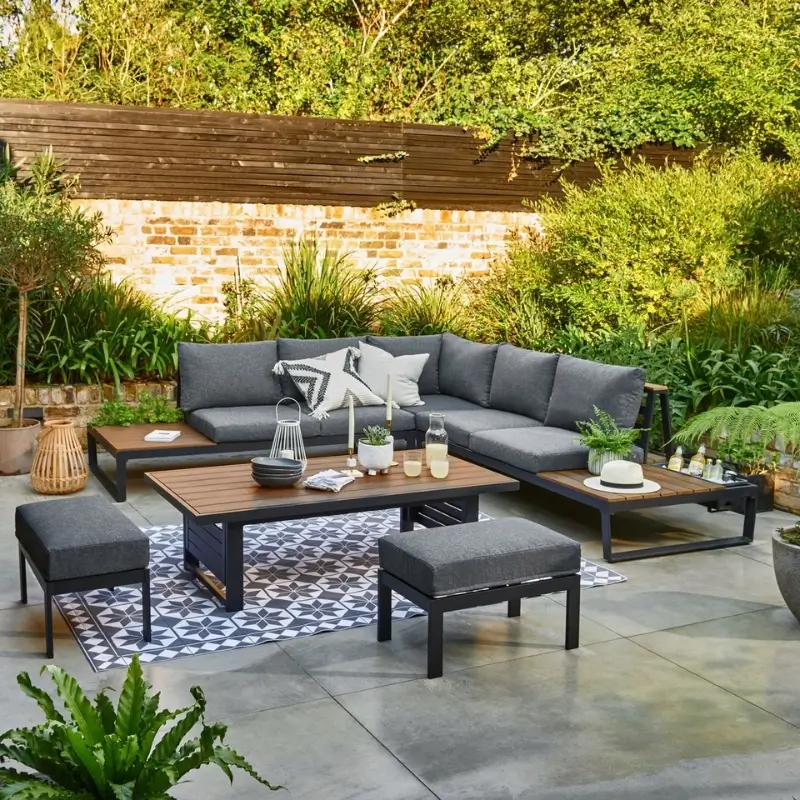 Outdoor garden furniture set with table and chairs