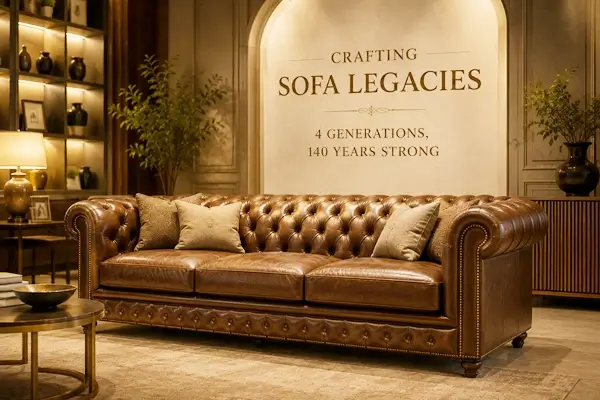 Traditional furniture heritage showcasing modern and classic sofa making excellence.