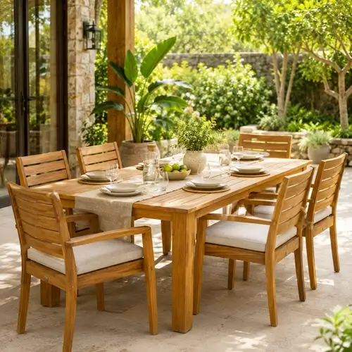 Teak wood patio dining sets Indore.