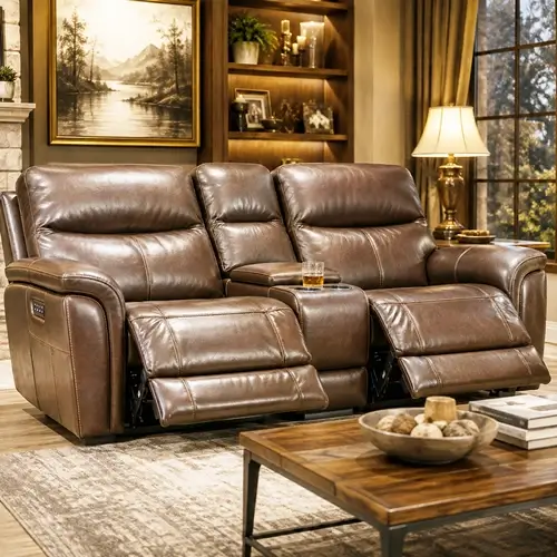 Motorized leather recliner sofa made in Raipur shop
