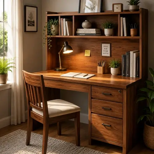 Compact wooden study desks available at Bhopal store