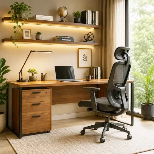 Ergonomic study desks designed for home office in Indore studio