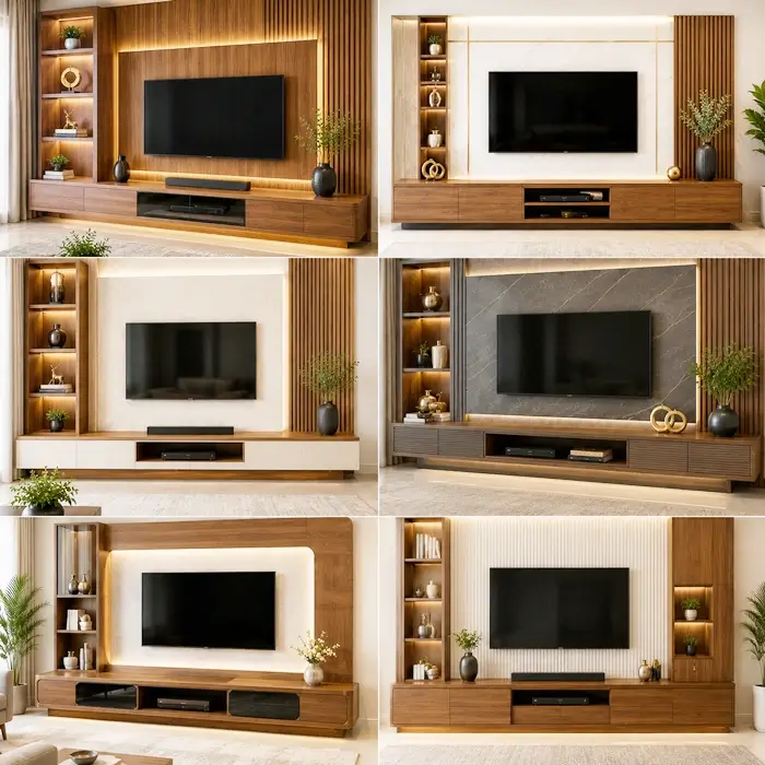 Modern TV cabinets collection display at Mehidpurwala Indore
