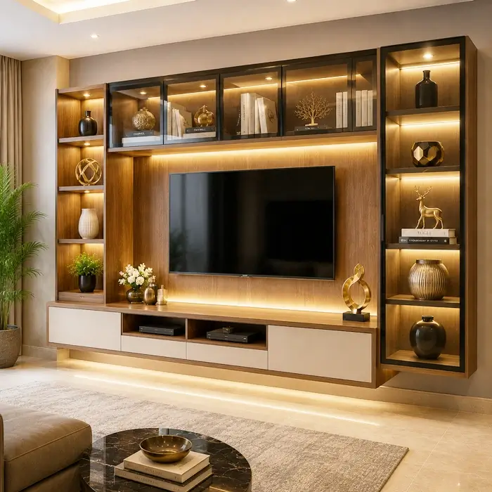 Modern wall cabinets collection at Mehidpurwala Indore showroom