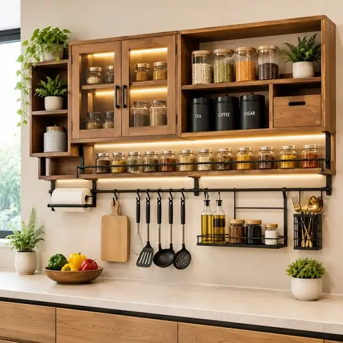 Functional kitchen wall storage rack available in Indore store