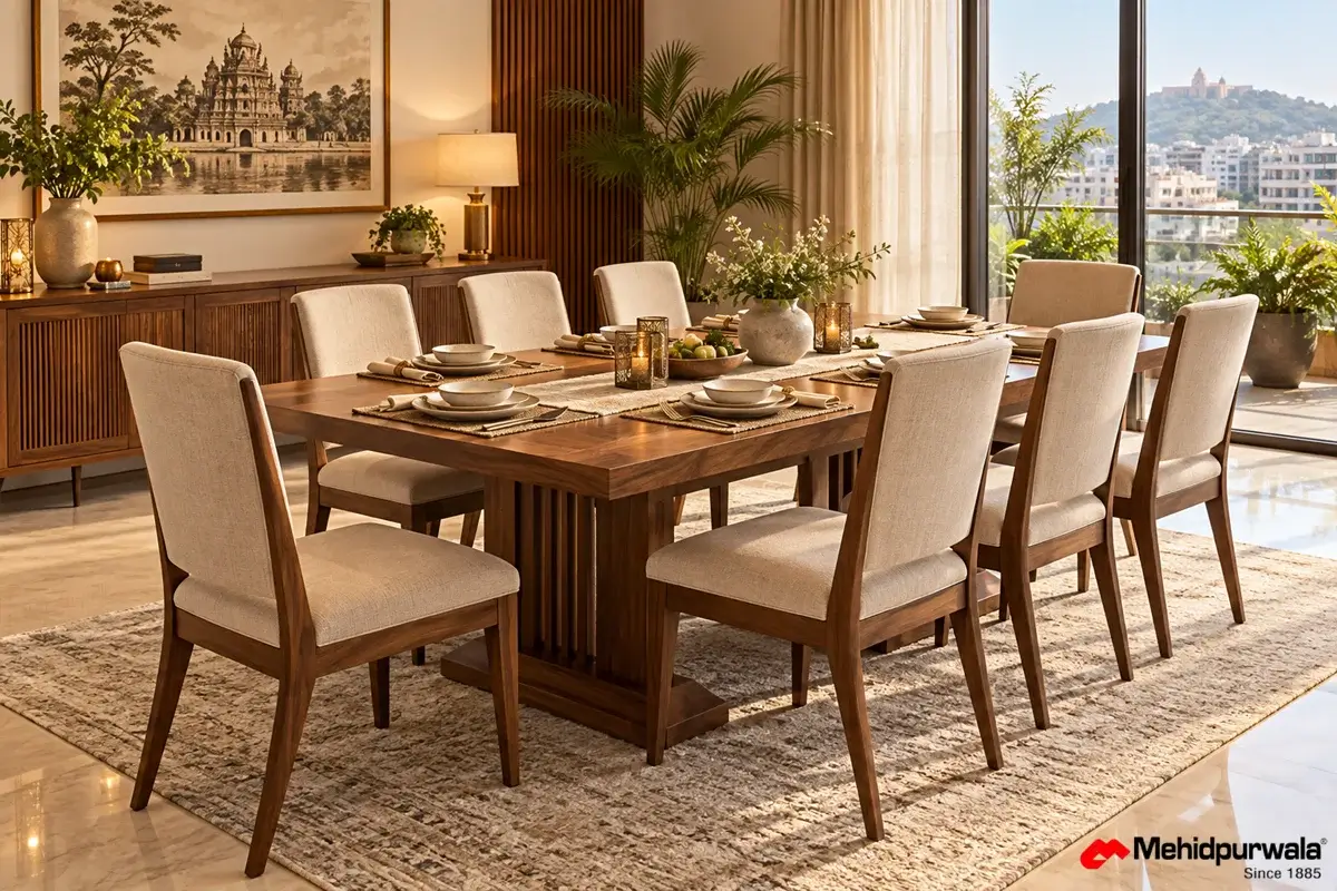 Why choose 8 seater dining set in Indore - Mehidpurwala Furniture