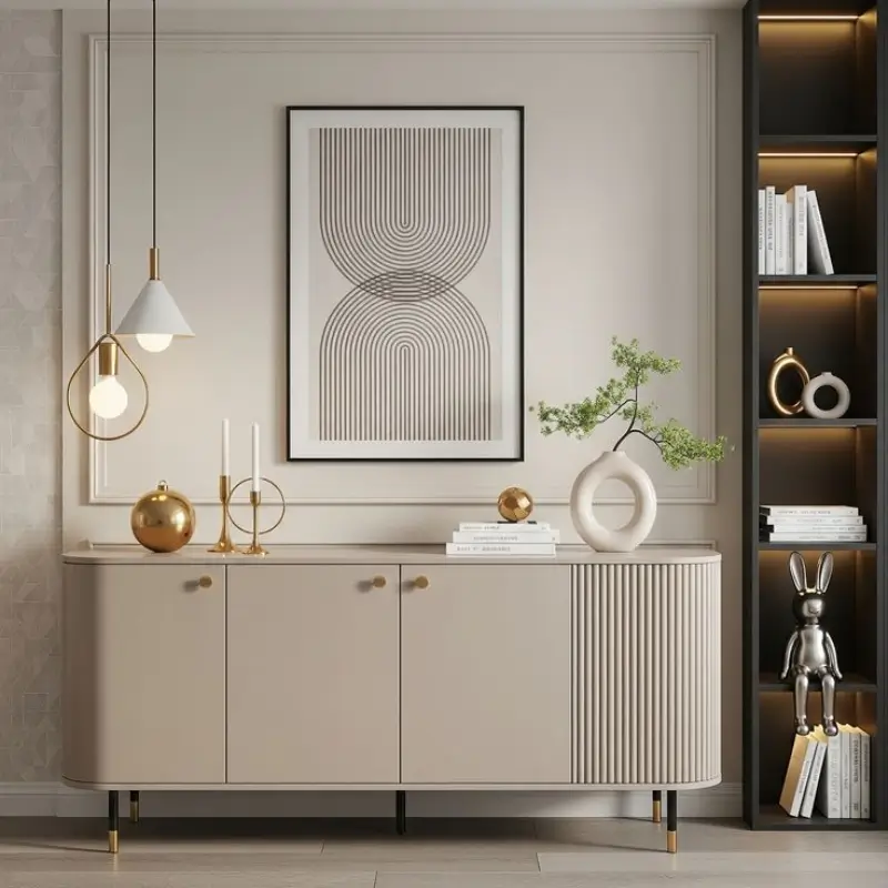 Wooden console table for living room