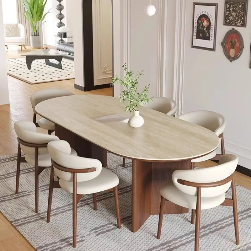 6 seater solid wood dining table set