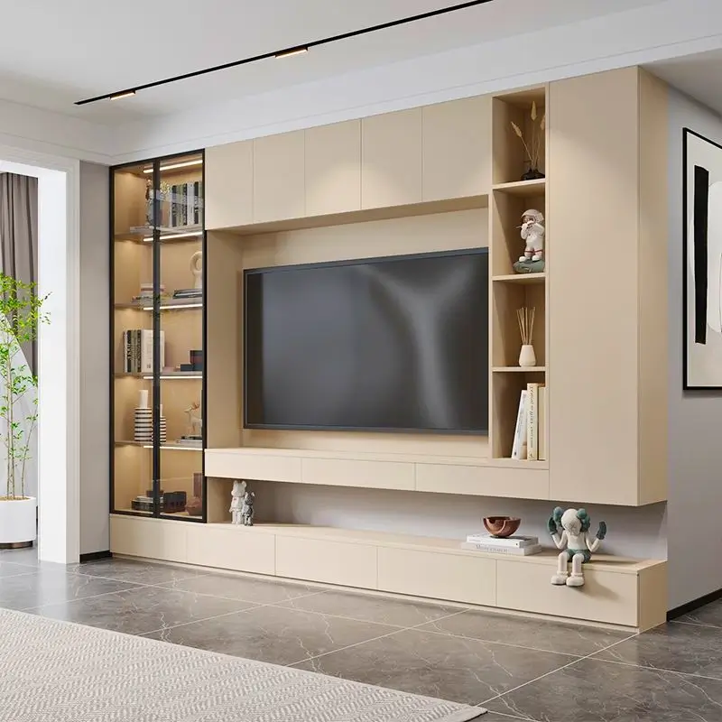 Wooden storage cabinet with drawers